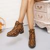Women's Classic Velvet Leopard Print Short Boots, Vintage Fashionable Versatile Shoes with Excellent Durability and Anti-Slip Quality