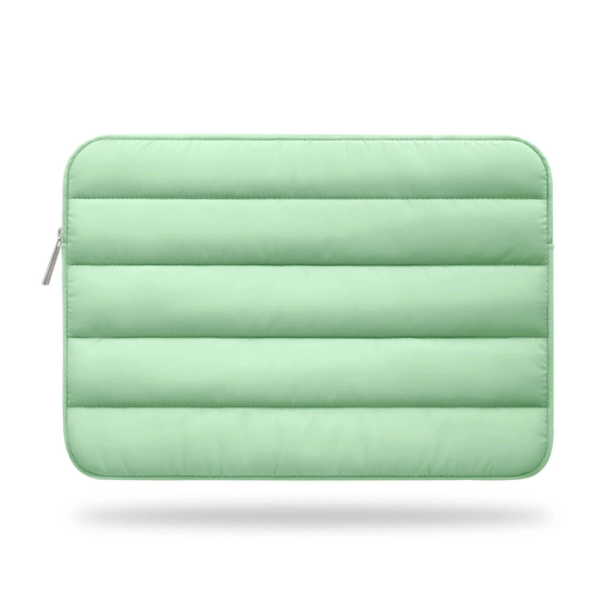 Nieuwe Puffy Laptop Sleeve Cover Tas 11 12 13 14 15 Inch Candy Computer Draagtas Tassen voor Ipad Macbook Asus HP Lenovo 9-11inch groen