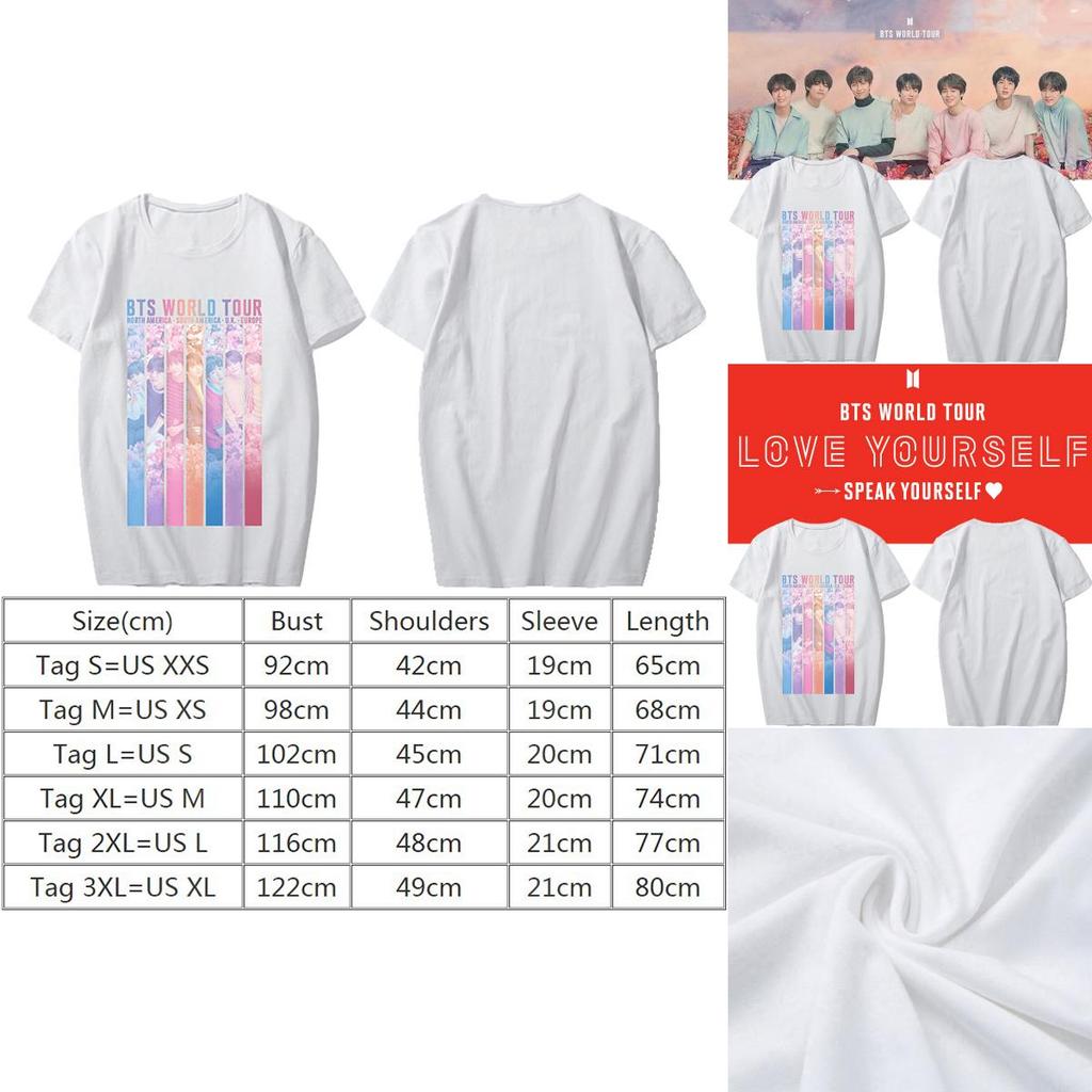 Bts Kpop Welttour T-Shirt Speak Yourself Konzert T-Shirt Jk Rm Suga Oberteile T-Shirt