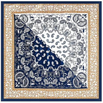Mai Tong 90cm Bohemian Cashew Print Silk Square Scarf for Women