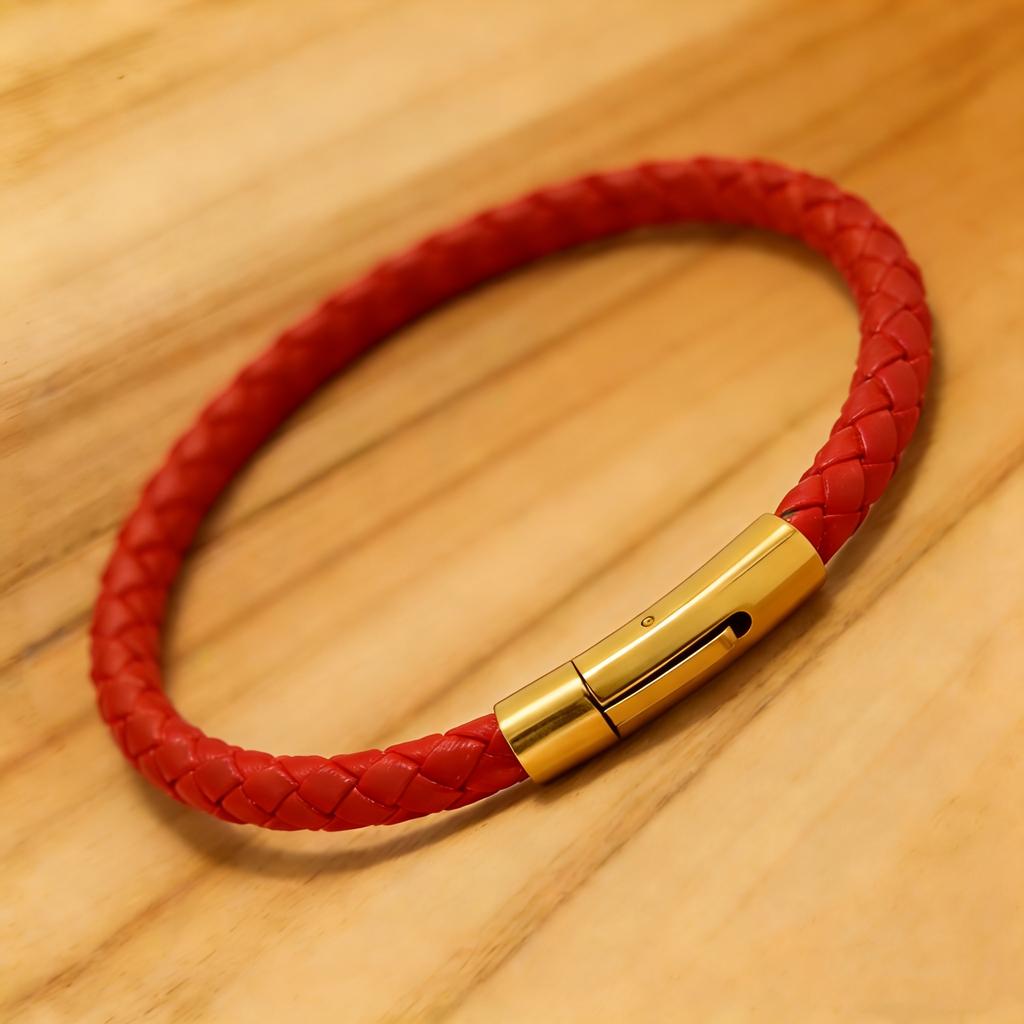 Meier Europäisches und amerikanisches Mode Titanstahl geflochtenes Armband Lederband Herren- und Damen-Edelstahlarmband Schmuck geflochtenes Armband