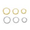 18k Gold-Plated Stainless Steel Hoop Earrings - Unisex Korean Style Circle Accessories