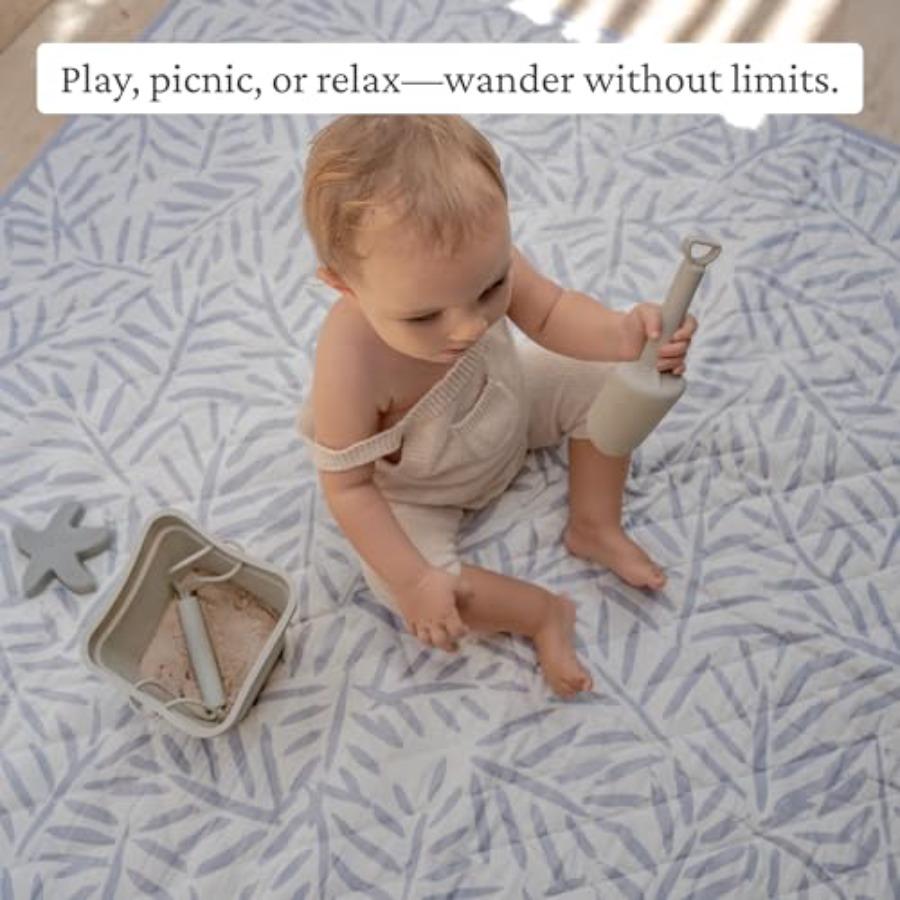 Toddlekind Pretty Practical Mat 100 Organic Cotton 47 X 47 Reversible Portable Travel Indoor Outdoor for Babies Toddlers Sandy
