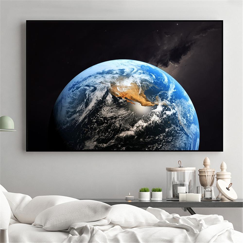 Galaxy Stars Posters And Prints On Canvas Astronaut's Planet Hole Space Painting Universe Earth Wall Home Ation Picture