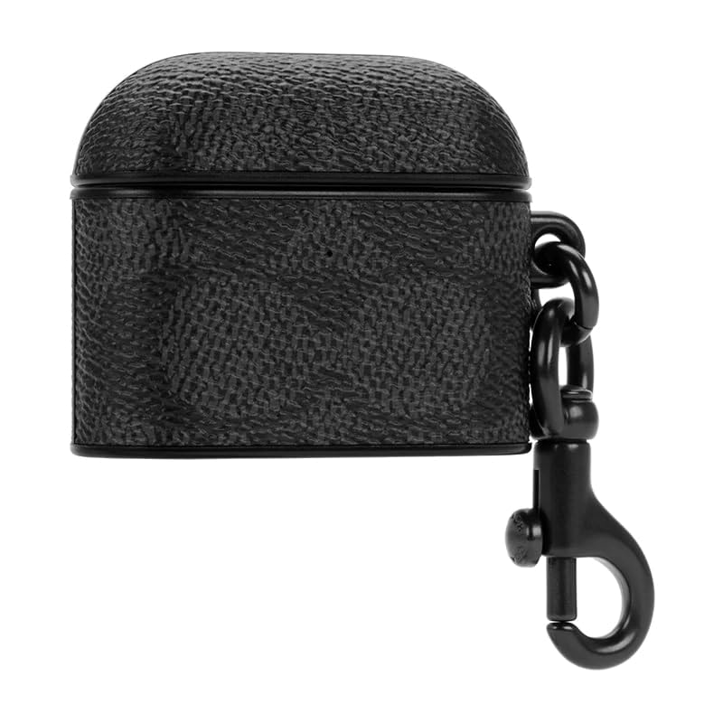 AirPods Leather Authentic Coach C [Coach] (3rd Generation) Case, (Signature Charcoal)
