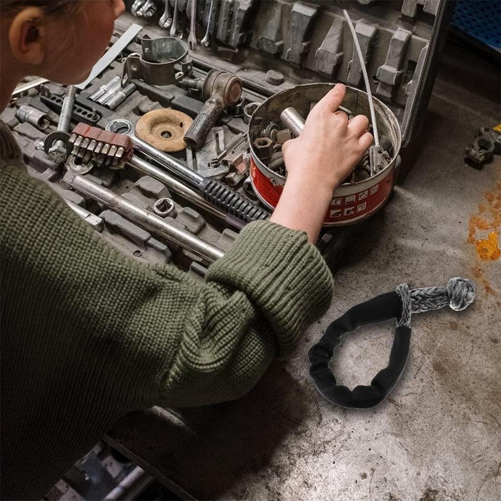 Soft Shackle Synthetic Rope 12mm*56cm Max Capacity 17t Synthetic Fiber Protective Recovery Rope for