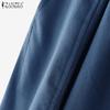 ZANZEA Womens Summer Casual Elastic Waist Solid Color Loose Skirts