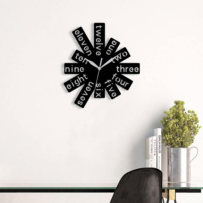 Acrylic wall clock with digital scale, rectangular splicing, silent home wall decoration, modern minimalist style clock