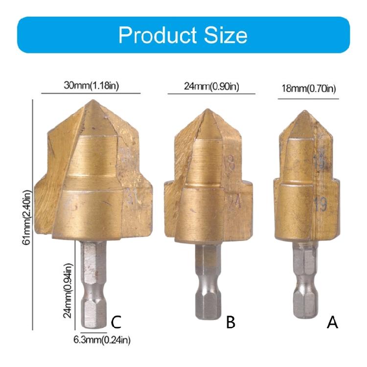 Water Pipe Expansion Drill Bits 6.35mm Hexagonal Shank Step Drill Bit Punching Tool For Plumber Repair Power Tool