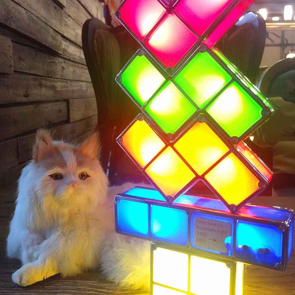 Buy LED Colorful Night Light DIY Tetris Puzzle Novelty Led Night Light