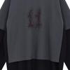 We11done Ss24 Printed Round Neck Layered Long Sleeve T-Shirt Unisex Tops Gray WD-TT1-24-850-U-GY