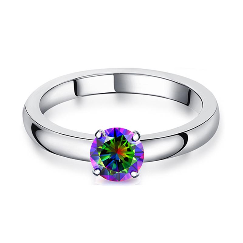 Doe-het-zelf 1,5 CT Solitaire Verlovingsringen Trouwringen Verwisselbaar Roestvrij Staal Ronde Zirkonia Belofteringen voor Haar