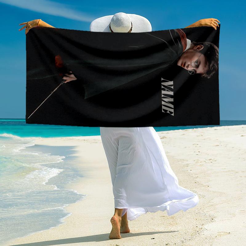 Personalized "Magical Winter Night" Beach Towel Microfiber Beach Towel Thin Absorbent for Beach Swimming Yoga Bath Sports. 0910414