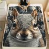 Squirrel,pattern Flannel Blanket, High Quality Comfortable for All Seasons, Home Decor, Warmth and Comfort, Perfect for Gifts.