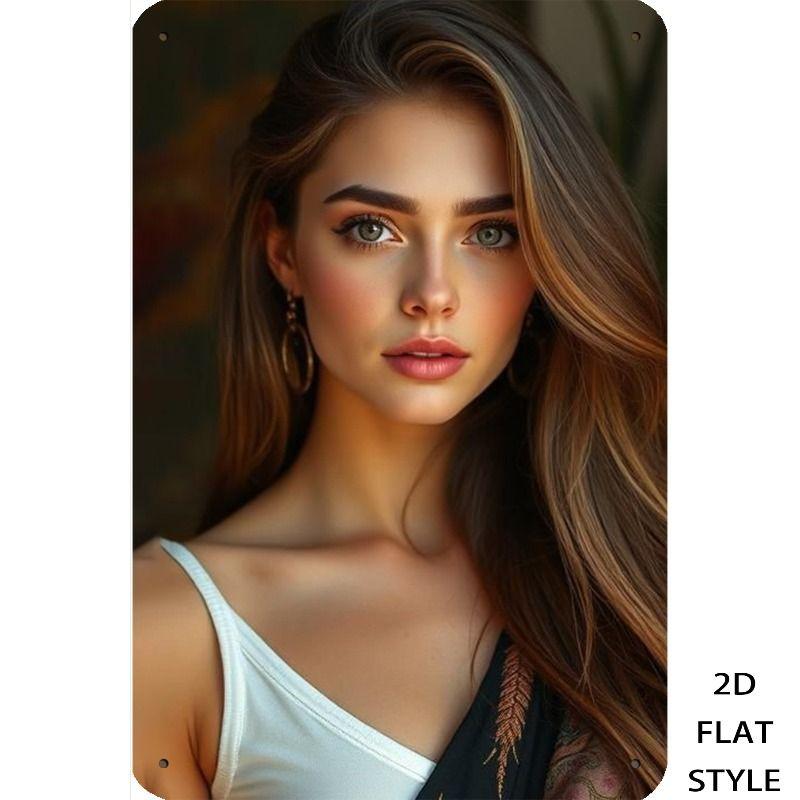 Металлическая жестяная табличка с женским изображением для бара, гаража, интерьера