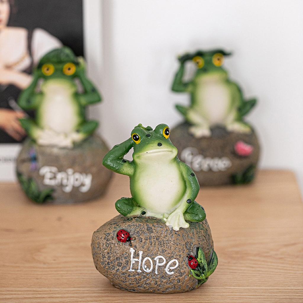 3PCS Resin Frogs Decoration Bookshelf Small  Home Garden Art Gift