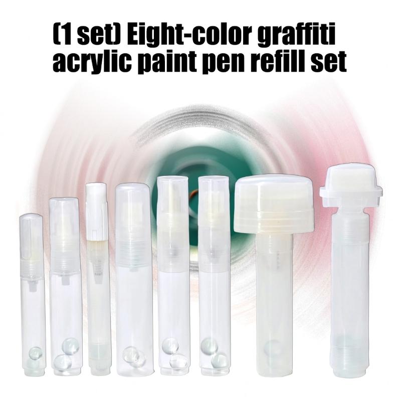 Pack of 8 Refill Able Empty Markers Precisions Smooth Writing and Inks Filling Ideal for Artists and Creative Projects
