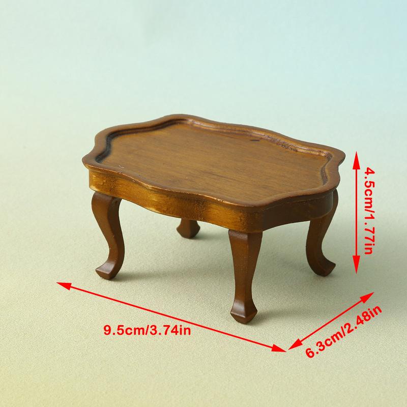 1:12 Dollhouse Miniature Vintage Lace Small Round Table Coffee Table Furniture Home Model Decor Toy Doll House Accessories