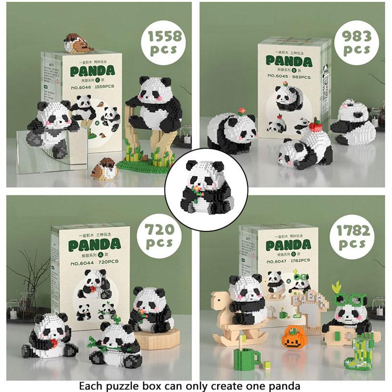 Panda Building Blocks Puzzle Toy Multiple Gameplay Parentchild Interactive Gift