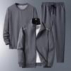 Men's Loose Fit Fleece-Lined Sports Suit - Spring/Autumn Dad's Casual Jacket & Three-Piece Set for Middle-aged & Elderly