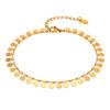 Gold Stainless Steel Tassel Disc Anklet for Women