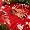 50PCS Xmas Tree Fruit Picks Disposable Bamboo Skewers Colorful Christmas Party Food Decoration Supplies