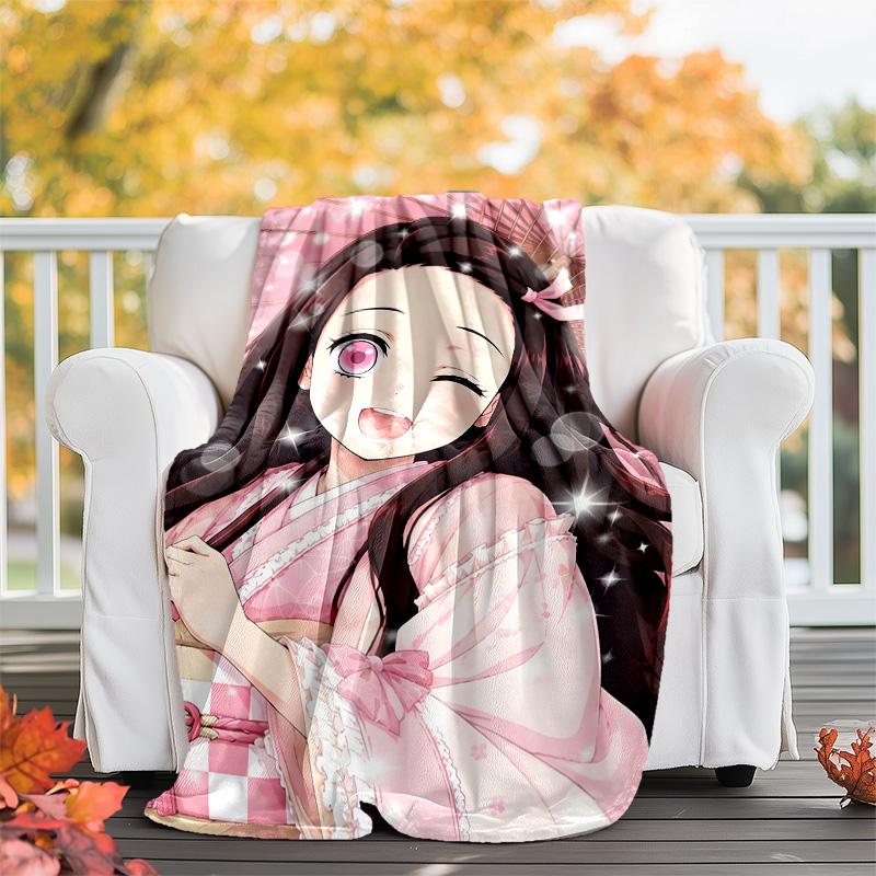 1pc nezouko7 Theme Blanket - Digital Print, Polyester, Cozy for All Seasons, Perfect for Outdoor, and Travel