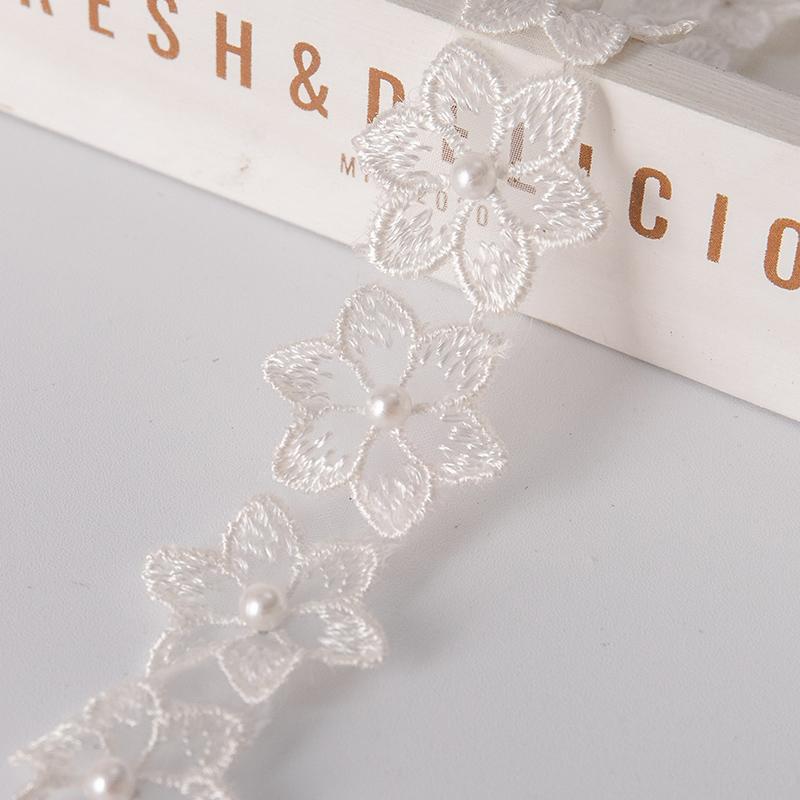 2 Meter Weiß Hochzeitskleider Spitze Für DIY Nähen Bänder Besatz Handarbeit Nähzubehör Bekleidung Dekor Handgefertigtes Material