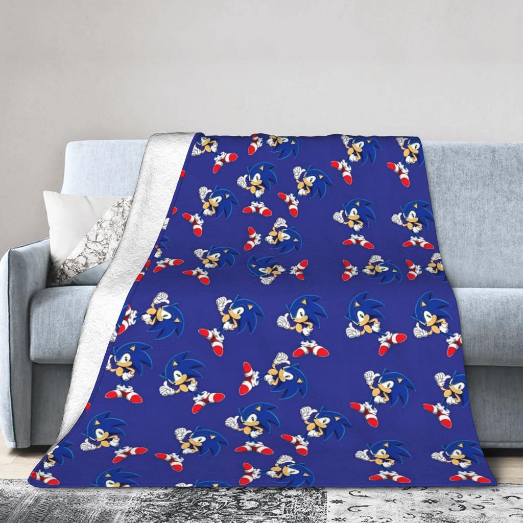 Shadow Game Knitted Blankets Soniced Cartoon Plush Throw Blankets Bed Sofa Personalised Soft Warm Bedspread