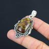 Friendship Day Deal Radiant Natural Fruit Jasper 925 Silver Boho Pendant Jewelry
