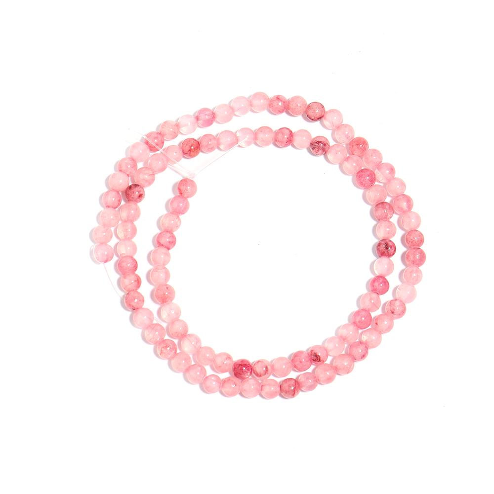 1 Strand Natural Persian Jade Stone Beads Pink Round Loose Spacer Stone Beads For Jewelry Making DIY Bracelets Necklace Supplies