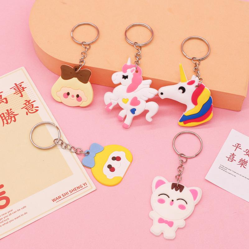 Cartoon Silicone Keychain Keyring - Soft PVC Rubber Key Hanger