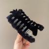 Korean Style Black Plush Cat Claw Hair Clip for Women - Autumn/Winter Cute Shark Hairpin Accessory