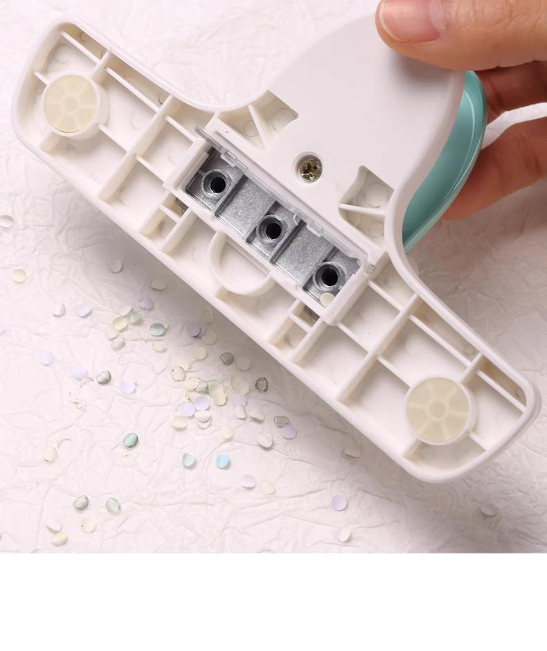 Kedeyou 9027 4mm Small Aperture Manual Three-Hole Punch for Loose-Leaf Handbooks