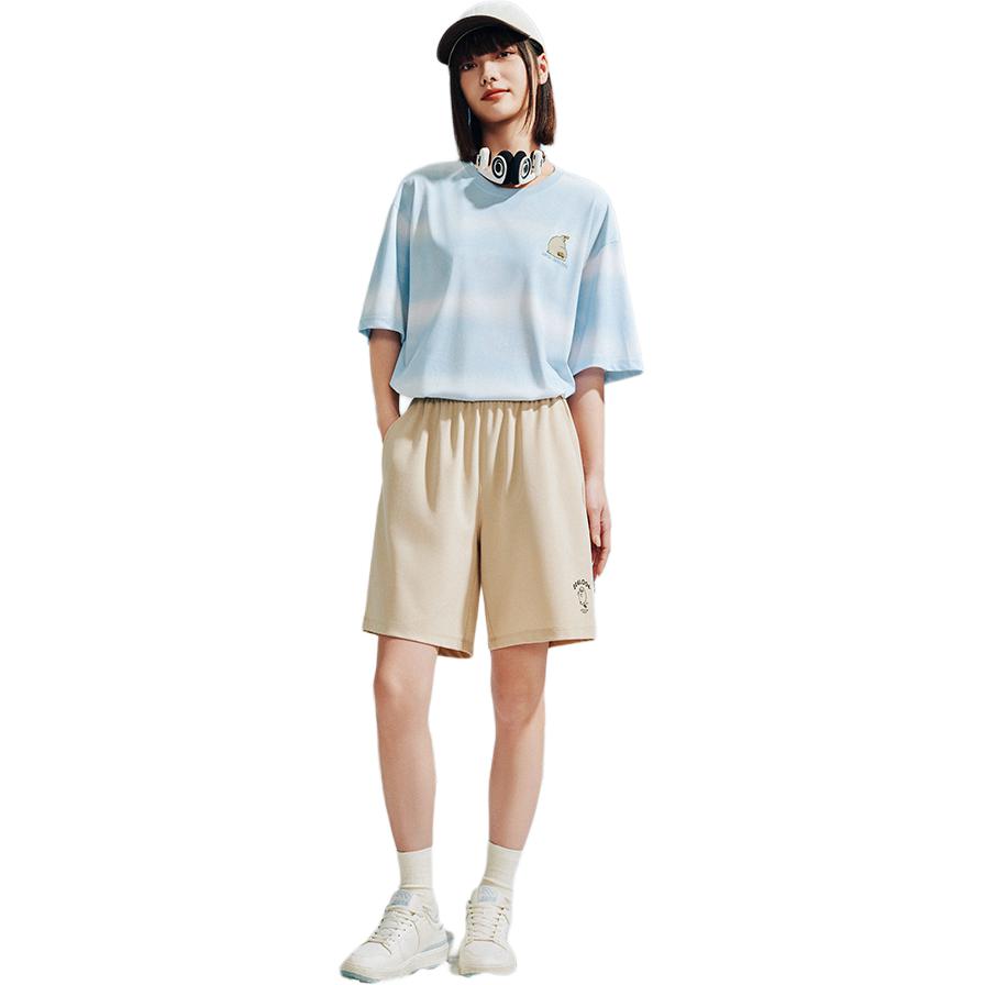 Anta Sealion Look Lifestyle Series Casual Simple Letter Lace Loose Sports Shorts Women shorts Cheese-Khaki 962528301-5