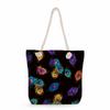 Feather print thick rope single-shoulder beach bag 7221