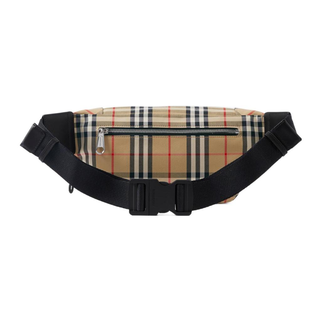 Burberry Vintage Classic Check Polyester Crossbody Chest Waist Bag Medium Men Bags Beige 80104301