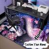 Custom Name Fantasy Dragon Blossoms Rug for Living Room, Game Rooms, Office, Bedroom, Floor Mat Playful Design, Fan Gifts Christmas Decor