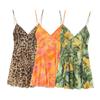 2025 European & American V-Neck Silk Print Sundress