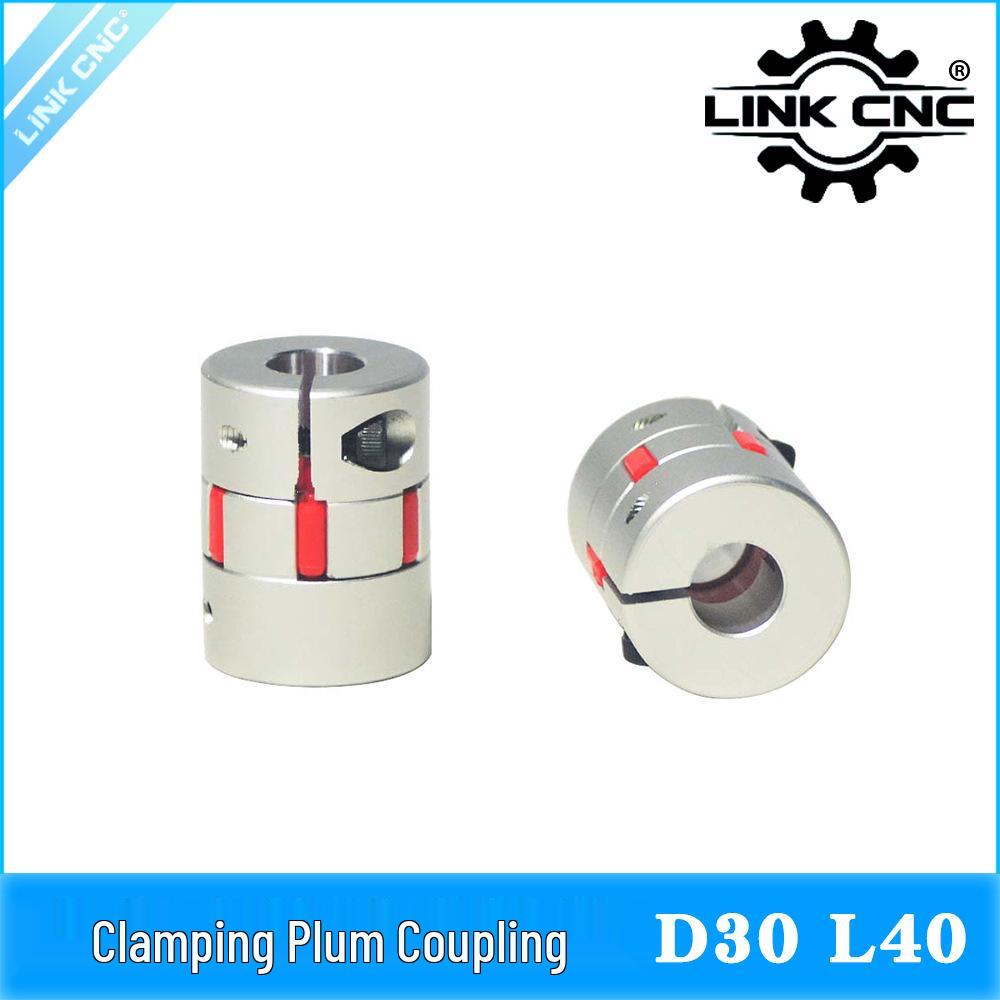 CNC Aluminum Plum Blossom Coupling: Elastic Motor Screw Rod, 30mm OD, 40mm Length.