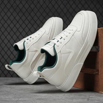 Large Size New Men's Casual Versatile Korean Version of Little White Shoes for Men's Students Thick-soled Leather Board Shoes Trendy Shoes for Men