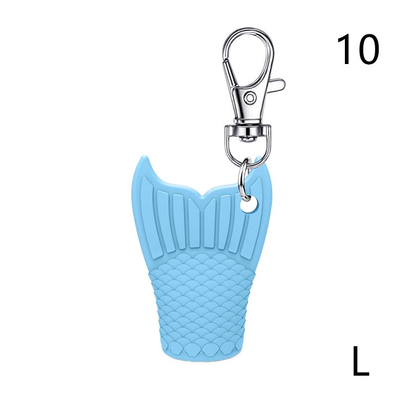 Fishtail Style Silicone Keychain Cap Lip Gloss Accessories Portable Durable Holder Keychain Compatible For Lipstick Storage Cap