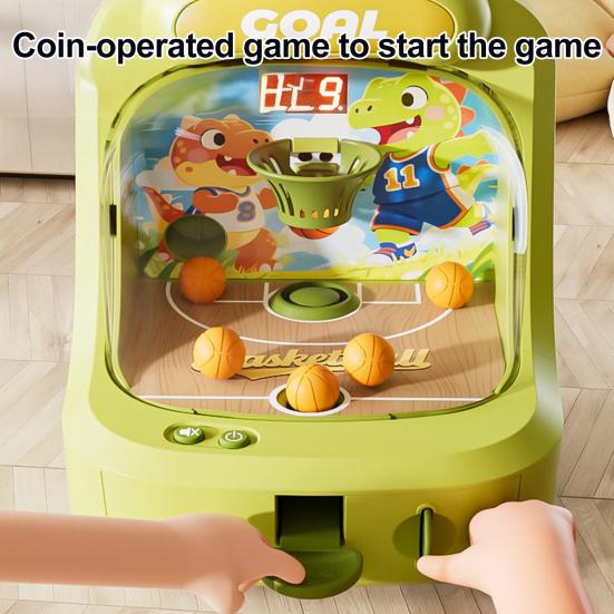 Jogo de Basquete de Arremesso de Animal de Desenho Animado com Exibição de Pontuação Mini Máquina de Arcade de Arremesso de Basquete de Mesa Dinossauro Urso Cesto de Basquete Brinquedo