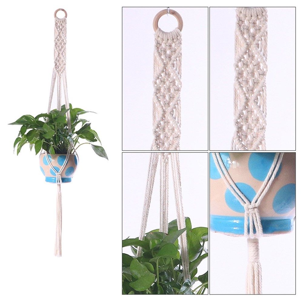 Dekorationen Makramee Geknoteter Hängekorb Pflanzkorb Seil Blumentopfhalter Gartenpflanzenhänger