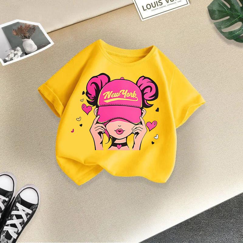 Children T-shirt Kid T Shirt 2-13Y Cool Girl Printed Kids 100% Cotton Clothes Tshirt Tops Tee