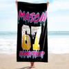1PC Custom Name Ice Cream Celebration Beach Towel Highly Absorbent And Sand-Resistant Towel for Swimming, Pool, Yoga, And Travel Lightweight