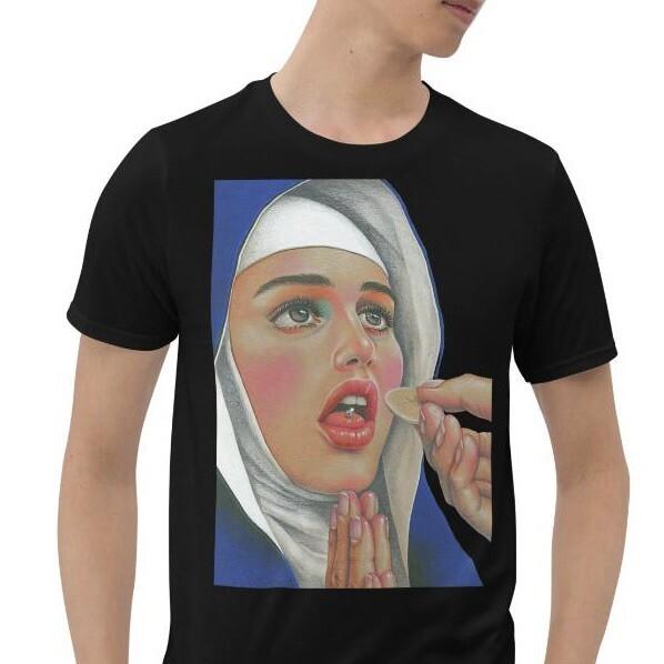 

Beautiful Hot Nun Open Tongue Ring Gothic Nugoth Short-Sleeve Unisex T-Shirt L