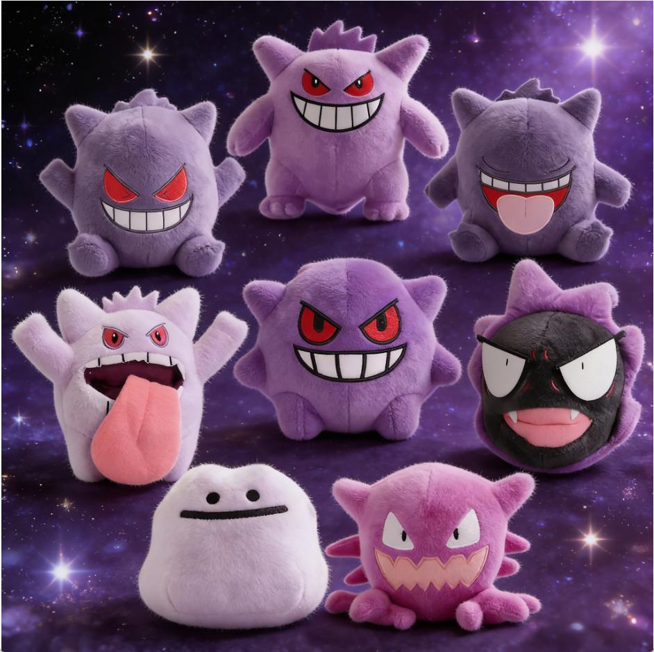 Anime Gengar Sweet Cartoon Plush Doll Haunter Gastly Ditto Lovely Anime Character Plushie Toy for Kids Celebration Gift