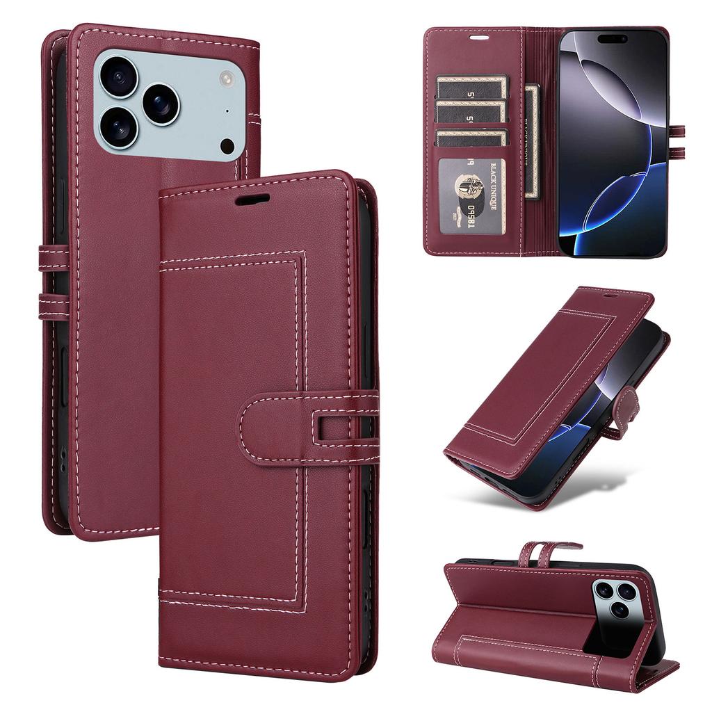 Luxury Magnetic Leather Card Solt Phone Case for iPhone 17 Pro Max 16 Plus 15 14 13 12 11 Shockproof Kickstand Book Pocket Cover