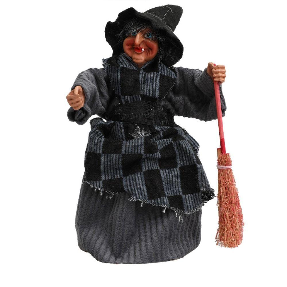 3pcs Cloth Halloween Broomstick Witch Pendant Creative Halloween Ornament Witch Hanging  Window